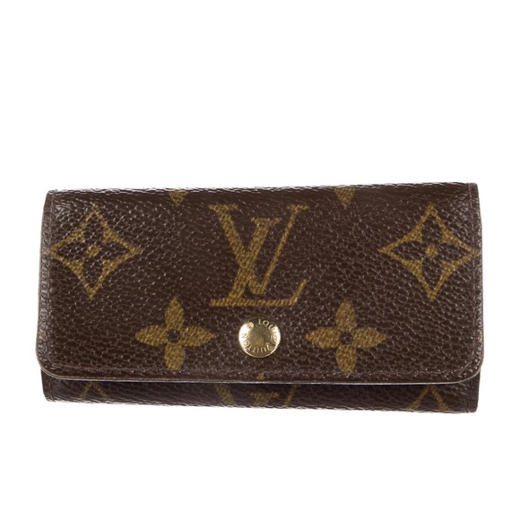 Louis Vuitton LV Coated Canvas Monogram Logo 3 Key Holder Wallet Cardholder - Picture 2 of 15